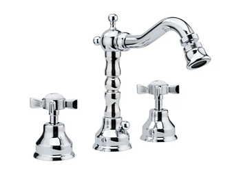 Robinet de bidet en acier avec rosaces individuelles Princeton Gaia Mobili usine GAIA de l'Italie