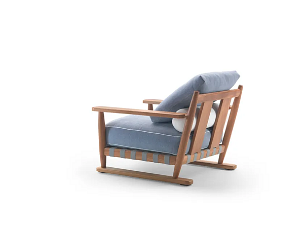 Fauteuil de jardin en iroko avec accoudoirs FLEXFORM Meriggio usine FLEXFORM de l'Italie. Foto №7