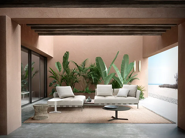 Canapé d'extérieur en tissu sectionnel Pixel Light Saba usine SABA de l'Italie. Foto №10