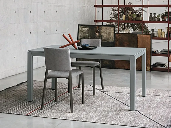 Table extensible en verre satiné SPACE SEDIT usine SEDIT de l'Italie. Foto №1