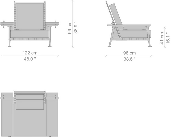 Fauteuil de jardin avec accoudoirs en matériau naturel CASSINA 239 FENC E NATURE usine CASSINA de l'Italie. Foto №6