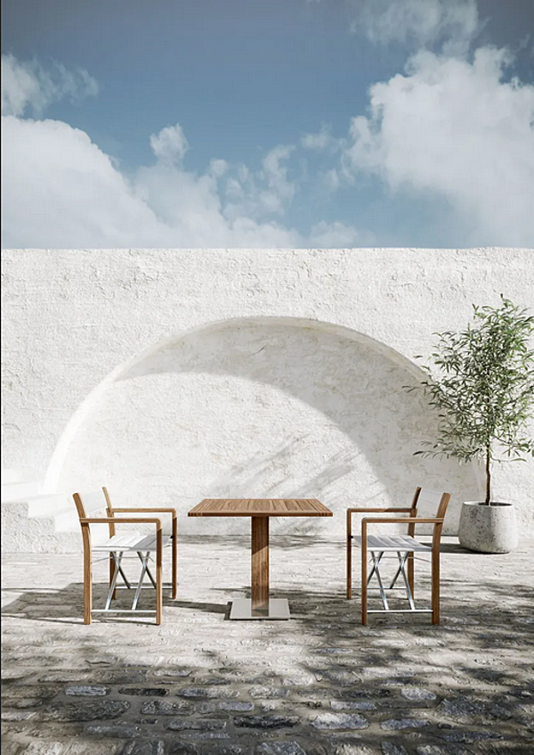 Table de jardin carrée en teck Atmosphera collection Desert usine ATMOSPHERA de l'Italie. Foto №2