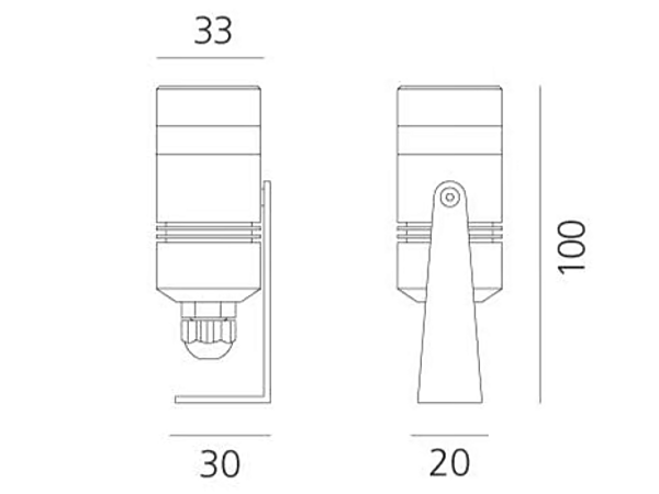 Projecteur LED en aluminium extérieur Minispot Artemide NL702910K0, NL702925K0, NL7029ELK0 usine Artemide de l'Italie. Foto №4