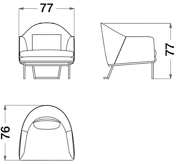 Fauteuil en tissu avec accoudoirs Sesto Senso CPRN HOMOOD S574 usine CPRN HOMOOD de l'Italie. Foto №2