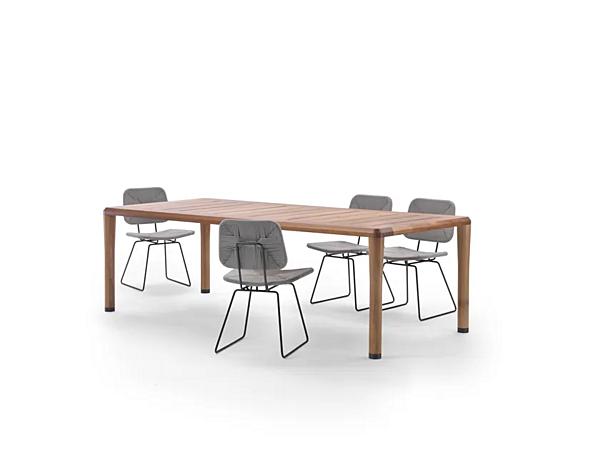 Table de jardin rectangulaire en iroko FLEXFORM collection KOBO usine FLEXFORM de l'Italie. Foto №4
