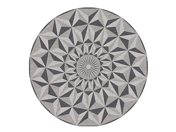 Tapis rond en soie fait main avec motifs géométriques GIORGETTI usine GIORGETTI de l'Italie. Foto №1