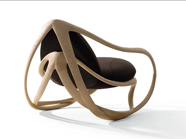 Fauteuil à bascule avec accoudoirs en tissu GIORGETTI MOVE 69810 usine GIORGETTI de l'Italie. Foto №3