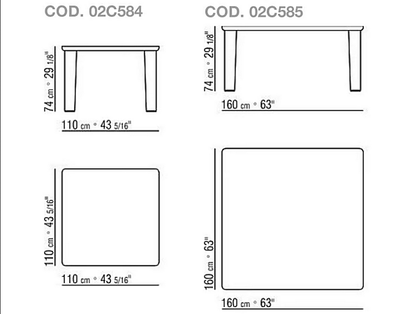 Table à manger carrée en bois Arnold FLEXFORM 02C584, 02C585 usine FLEXFORM de l'Italie. Foto №2
