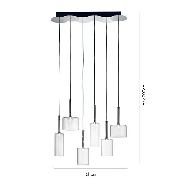 Suspension halogène en verre Spillray AXOLIGHT SP SPILL 6 usine Axolight de l'Italie. Foto №5