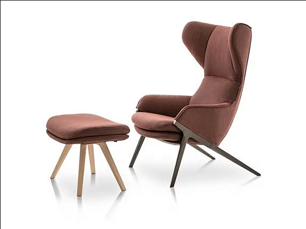 Fauteuil en tissu avec appui-tête CASSINA P22 usine CASSINA de l'Italie. Foto №2