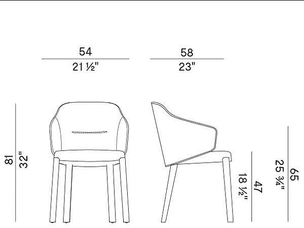 Fauteuil en tissu rembourré avec accoudoirs Potocco Concha 905 P 905/P usine POTOCCO de l'Italie. Foto №5