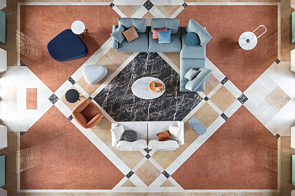 Canapé d'angle en tissu Limes New Saba usine SABA de l'Italie. Foto №5