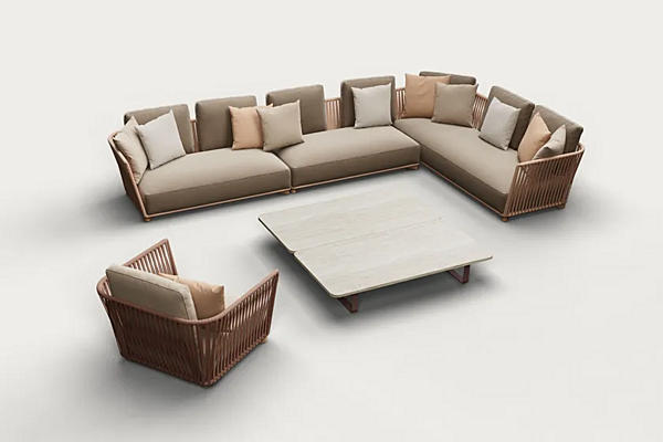 Fauteuil de jardin avec accoudoirs en aluminium KETTAL Grand Bitta KS7003000 usine KETTAL de l'Italie. Foto №2