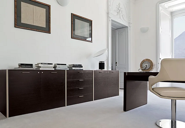Bureau exécutif en bois en forme de L avec tiroirs I 4 Mariani Blade usine i 4 Mariani de l'Italie. Foto №12