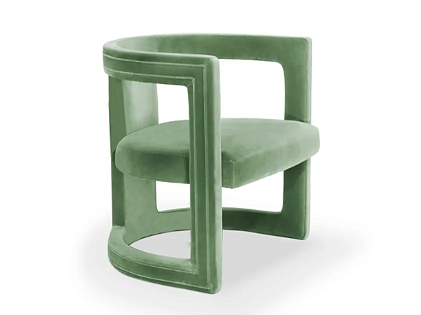 Fauteuil en velours rembourré avec accoudoirs BRABBU Rukay usine BRABBU de l'Italie. Foto №2