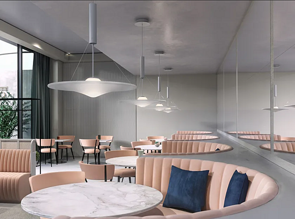 Suspension LED réglable en métal AXOLIGHT Manto usine Axolight de l'Italie. Foto №6