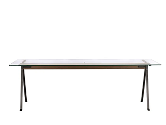 Table rectangulaire en acier verre et bois Able Frate Driade Table rectangulaire en acier verre et bois Able Frate Driade usine Driade de l'Italie