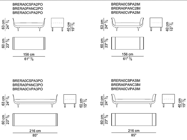 Banc en tissu rembourré Brera I 4 Mariani usine i 4 Mariani de l'Italie. Foto №3
