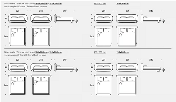 Lit double avec tête de lit rembourrée en tissu Wabi Saba usine SABA de l'Italie. Foto №13