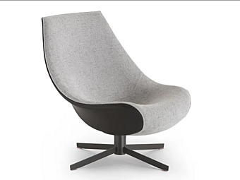 Fauteuil pivotant en tissu beige I 4 Mariani