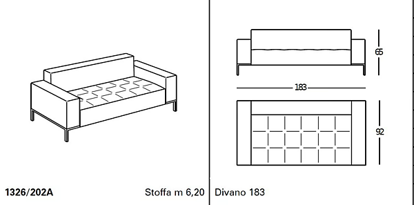 Canapé en tissu Alfa ZANOTTA usine ZANOTTA de l'Italie. Foto №8