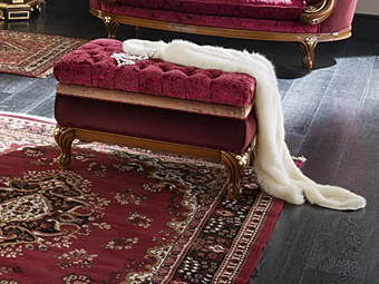 Pouf rectangulaire en tissu Modenese Luxury Interiors 15511 usine MODENESE GASTONE de l'Italie