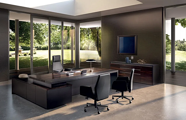Bureau exécutif rectangulaire avec tiroirs en bois Kefa I 4 Mariani usine i 4 Mariani de l'Italie. Foto №3