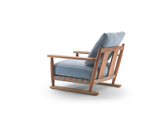 Fauteuil de jardin en iroko avec accoudoirs FLEXFORM Meriggio usine FLEXFORM de l'Italie. Foto №6
