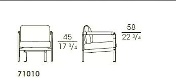 Fauteuil en tissu avec accoudoirs Montgomery GIORGETTI 71010 usine GIORGETTI de l'Italie. Foto №7