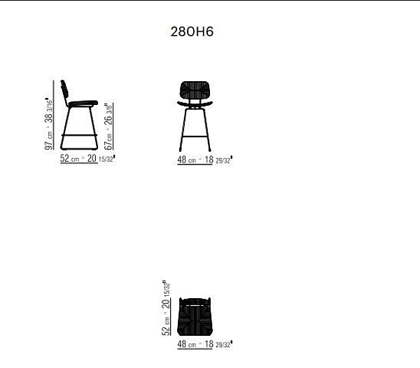Tabouret de jardin haut avec dossier en matériau extérieur FLEXFORM ECHOES usine FLEXFORM de l'Italie. Foto №3