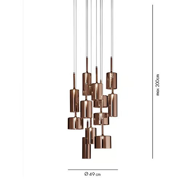 Suspension en verre Spillray AXOLIGHT SP SPIL 12 usine Axolight de l'Italie. Foto №5