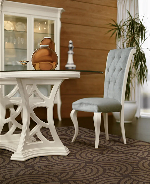 Table basse ovale en bois et verre collection Montecarlo MARZORATI usine MARZORATI de l'Italie. Foto №3