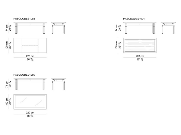 Bureau exécutif rectangulaire en bois avec dessus en cuir Paso Doble i 4 Mariani usine i 4 Mariani de l'Italie. Foto №17