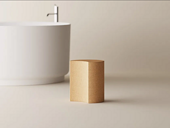 Tabouret de salle de bain en liège AGAPE Vis à Vis usine Agape de l'Italie
