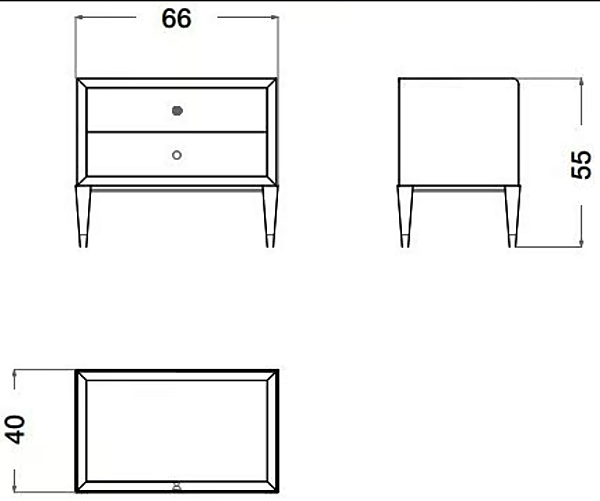 Table de chevet rectangulaire en marbre et bois Eclipse CPRN HOMOOD E207 usine CPRN HOMOOD de l'Italie. Foto №2