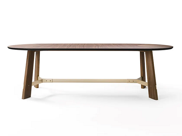 Table ovale en MDF et noyer Edison Black Tie EDI22C, EDI26C usine Black Tie de l'Italie. Foto №1