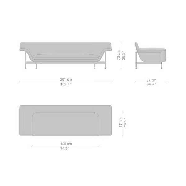 Canapé d'angle en tissu Esosoft CASSINA 580 usine CASSINA de l'Italie. Foto №20