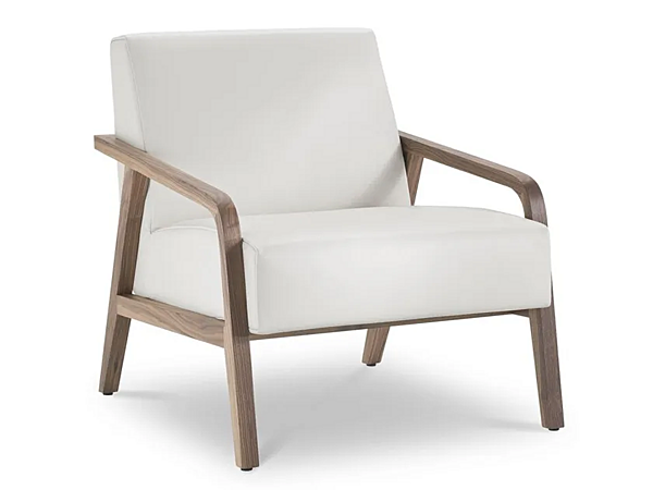 Fauteuil en cuir rembourré avec accoudoirs Woody I 4 Mariani usine i 4 Mariani de l'Italie. Foto №5