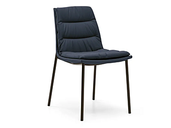 Chaise en cuir rembourrée Lady Eforma usine Eforma de l'Italie