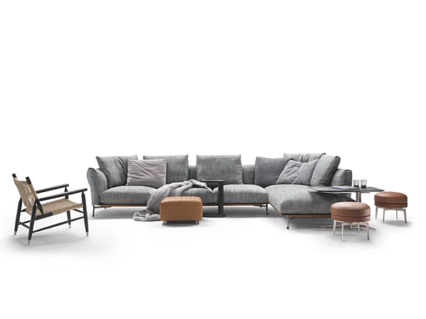 Canapé d'angle en tissu avec repose-pieds Ambroeus FLEXFORM usine FLEXFORM de l'Italie. Foto №5
