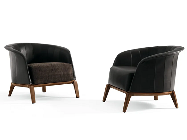 Fauteuil en cuir avec accoudoirs GIORGETTI Aura 63981, 63982 usine GIORGETTI de l'Italie. Foto №2