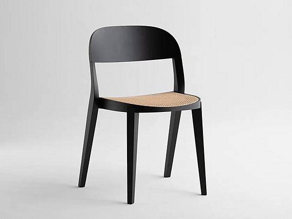 Chaise empilable en bois et paille de Vienne Minima 949 C Potocco 949/C usine POTOCCO de l'Italie. Foto №2