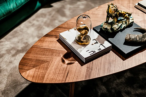 Table basse ovale en noyer Black Tie Milton MILW22 usine Black Tie de l'Italie. Foto №4
