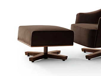 Pouf en tissu avec base à quatre branches GIORGETTI Mobius