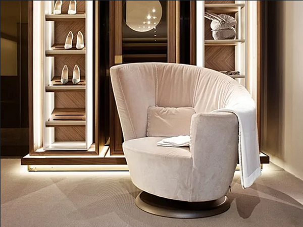 Fauteuil pivotant en tissu Arabella GIORGETTI 50530, 50531 usine GIORGETTI de l'Italie. Foto №3