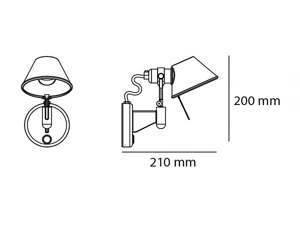 Applique murale en aluminium projecteur Artemide Tolomeo usine Artemide de l'Italie. Foto №6