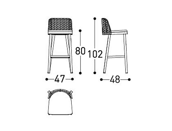 Tabouret de jardin en aluminium peint en poudre avec repose-pieds EMMA VARASCHIN 23650, 23651 usine VARASCHIN de l'Italie. Foto №9