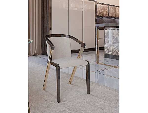 Fauteuil en cuir rembourré avec accoudoirs Symphony Infinity Bizzotto Italia usine Bizzotto Italia de l'Italie. Foto №2