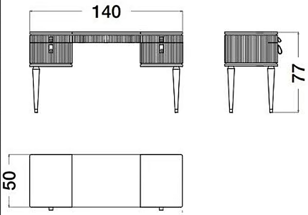 Table de maquillage en bois Cocoon CPRN HOMOOD C315 usine CPRN HOMOOD de l'Italie. Foto №4