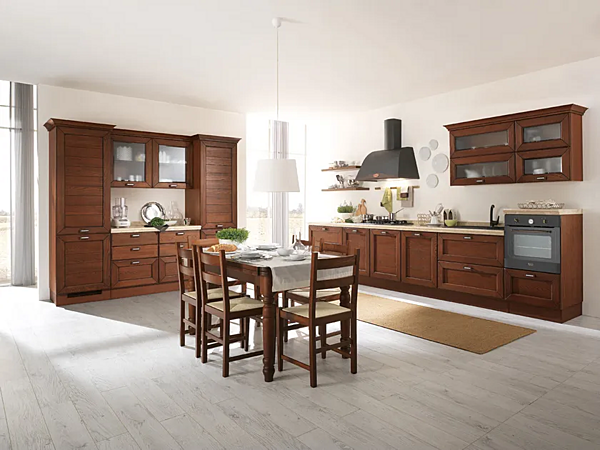 Cuisine en bois massif avec poignées CLAUDIA LUBE CUCINE usine LUBE CUCINE de l'Italie. Foto №2